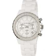 Authentic Michael Kors Women's White Mop Dial Swarovski Cyrstal Mk5300