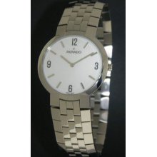 Authentic Movado Faceto S.steel,white Museum Dial Mens Watch