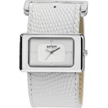 Axcent Womens Stone Stainless Watch - White Leather Strap - White Dial - AXTX40272-131
