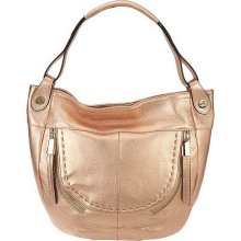 B. Makowsky Glove Leather Large Hobo Bag - Rose Gold - One Size
