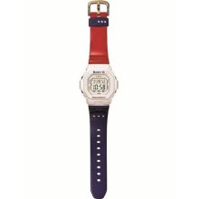 Baby-G Ladies Watch, Limited Edition Collaboration With Ke$Ha, White Dial Digital Display And Blue And Red Resin Strap Bg-5600Ks-7Er