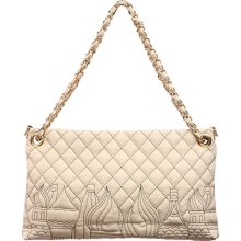 Baginc Red Square Quilted Shoulder Bag Cream