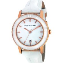 BCBGMAXAZRIA Leather Collection Ceramic Boyfriend White Dial Women's watch #BG6350