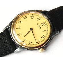 Belarus mechanical wristwatch Luch vintage wristwatch yellow watch