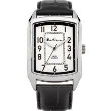 Ben Sherman Men's Quartz Watch With White Dial Analogue Display And Black Leather Strap R856