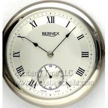 Bernex 22502 Swiss Solid Sterling Silver 925 Pocket Watch - Hunting Case