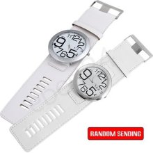 Big Dial White Stylish Lady/girl Wrist Watch Wristwatch