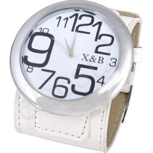 Big Face White Ladies Girls' Wrist Watch Wristwatch