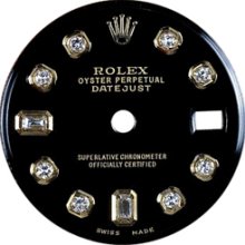 Black diamond dial for gents rolex datejust dial