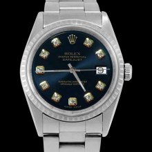 Black diamond dial rolex datejust watch fluted bezel oyster date just - Black - Stainless Steel