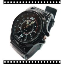 Black Military Army Bomber Rubber+steel Strap Sport Men Boy Quartz Wrist Watch