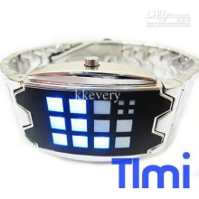 Blue Binary Led Digital Mens Wrist Watch Gift