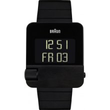 Braun Mens Prestige Digital LED Stainless Watch - Black Bracelet - Black Dial - BN-0106BKBTG