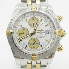 Breitling Chronomat Evolution Silver Dial Chronograph Mens Watch Bdw4