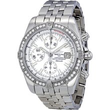 Breitling Chronomat Mother of Pearl Dial Diamond Bezel Mens Watch A1335653-A569SS