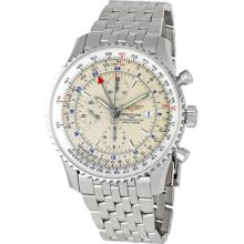 Breitling Navitimer World Mens Stainless Steel Watch A2432212-G571SS