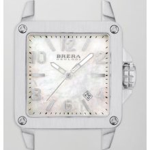 Brera Stella Brushed Stainless Steel Watch Head with Mother of Pearl