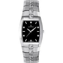 Bulova Accutron 26d04 Lucerne Diamond Black Dial Stainless Steel Mens Watch