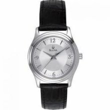 Bulova Corporate Collection Women's Leather Strap Round White Dial Watch Promotional