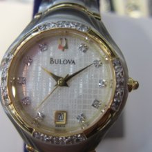 Bulova Japan Women's Watch Quartz Diamond Stainless Two Tone Original Edition