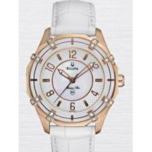 Bulova Marine Star Solano Ladies` Rose Gold Mother-of-pearl & Diamond Watch