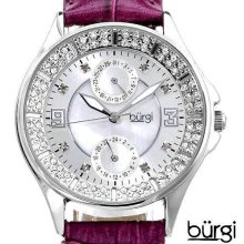 Burgi Brand new Diamond Quartz Crystal Mother of Pearl Bracelet Womens Watch