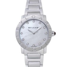 Bvlgari Bvlgari Diamond Index Mop Dial 37mm Quartz Watch - Bbl37wss/12
