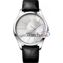Calvin Klein K0s21120 Watch Deluxe Mens Silver Dial Quartz Movement