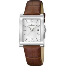 Candino Unisex Quartz Watch With Silver Dial Analogue Display And Brown Leather Strap C4460/7