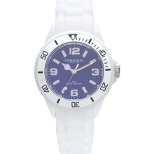 Cannibal Kid's Quartz Watch With Blue Dial Analogue Display And White Silicone Strap Ck215-01D