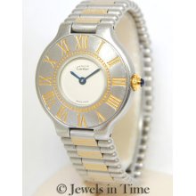 Cartier Must 21 Gold & Stainless Steel Ladies Watch