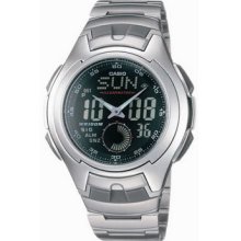 Casio Analog-digital Aq-160wd-1bv Silver World Time Active Dial Wr (aq160wd-1bv)
