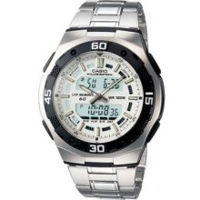 Casio Aq164wd7a Wrist Watch Watches White Man Digital Steel Guarantee Zxc