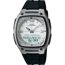 Casio Aw81-7av Men's Black Resin Band Analog Digital Telememo 30 Watch