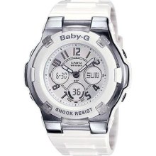 Casio Baby White Ana Digi Ladies Watch Bga110-7b Free Shipp In Usa