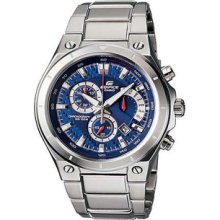 Casio Edifice Ef-562d-2av Silver Blue 100m Water Resistant Analog (ef562d-2a)
