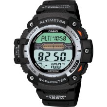 Casio Mens Calendar Day/Date Twin Sensor Watch w/Digital Dial and Black Resin Band