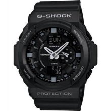 Casio Mens G-shock 3-d Multifunction Resin Watch - Black Rubber Strap - Black