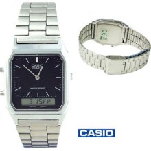 Casio Mens Smart Casual Steel World Time Dual Analogue Digital Gift Watch