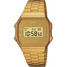 Casio Standard A168wg-9Bwef Men's Digital Quartz Watch With Golden Stainless Steel Bracelet