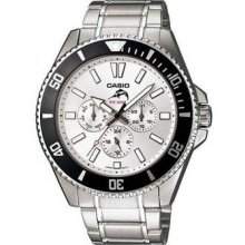 Casio Watches-303d Mdv-7a Mens Chronograph Wrist Watch Silver Steel Zxc