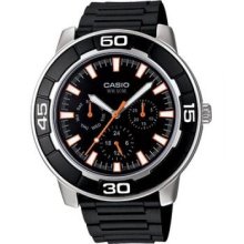 Casio Watches Ltp-1327-1 Ev Wrist Watch Chronograph Black Rubber Woman Lady Zxc