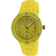Ceramic Case Rubber Bracelet Yellow Tone Dial