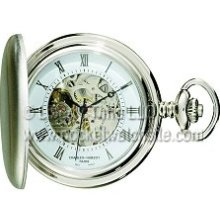 Charles-Hubert 3769 Sterling Silver Mechanical 17 Jewel Pocket Watch