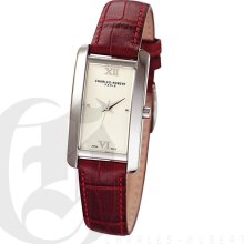 Charles Hubert Classic Ladies Rose Gold Dial Dress Watch with Burgundy Calf Leather Strap 6670-P