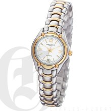 Charles Hubert Classic Ladies White Dial Two Tone Elegant Bracelet Watch with Date 6630