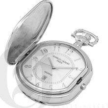 Charles Hubert Classic White Dial Gold and Chrome Plated Pocket Watch 3752