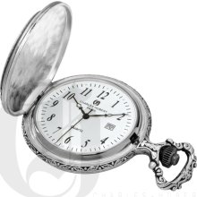 Charles Hubert Classic White Dial Horse and Horseshoe Design Pocket Watch and Chain 3530