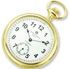 Charles Hubert IP-plated Stainless Open Face Pocket Watch