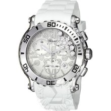Chopard Womens Happy Sport Round White Diamond Snow Dial Watch 288499-3004